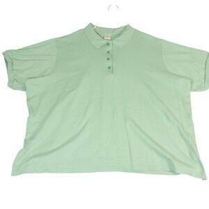 Roamans Mint Green Short Sleeve Polo Shirt Mens 3X Cotton Blend 37-1517-4
